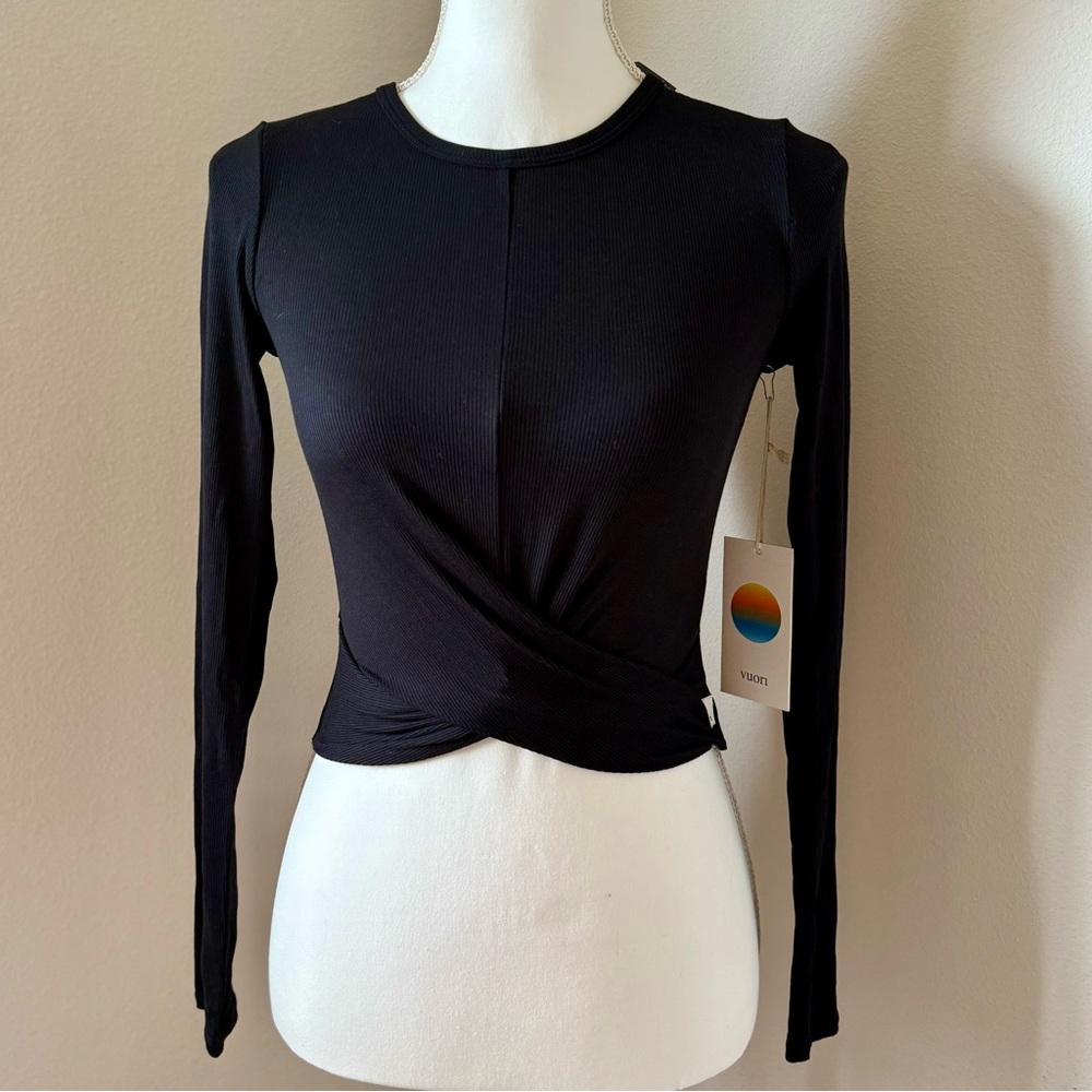 VUORI Long Sleeve Cove Twist Tee, Size XS, Black